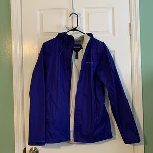 Purple Patagonia rain jacket
